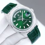 Rolex Daydate ETA2836 Movement 904L Steel 40mm Crocodial Leather Strap Watch
